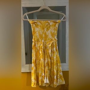 Strapless Floral Casual Summer Dress